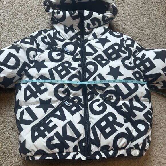 Goldbergh Carter Jacket White Black Logo Starski Porter Jacket Worn Once US 8 - Picture 7 of 9